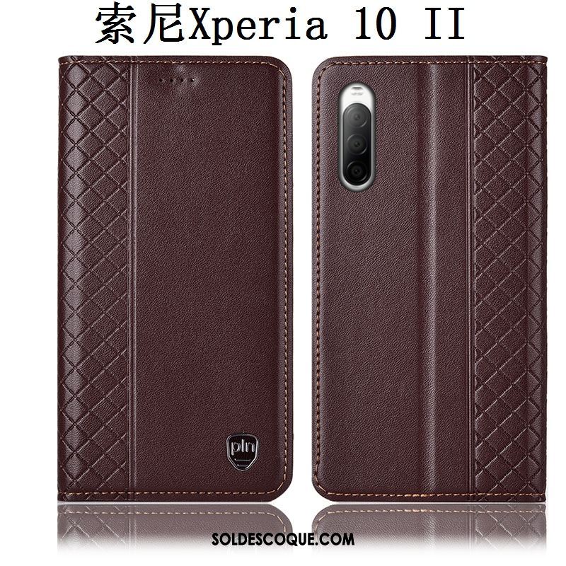 Coque Sony Xperia 10 Ii Étui En Cuir Rouge Protection Incassable Téléphone Portable En Vente