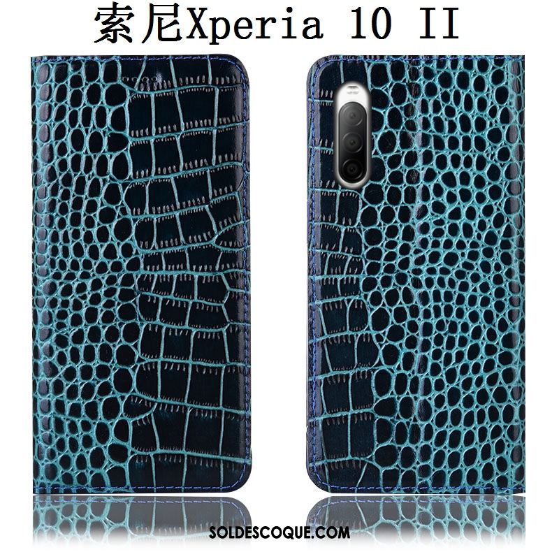 Coque Sony Xperia 10 Ii Étui En Cuir Tout Compris Noir Incassable Téléphone Portable En Ligne