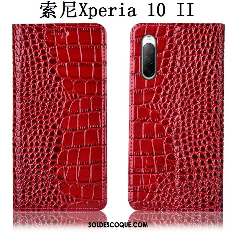 Coque Sony Xperia 10 Ii Étui En Cuir Tout Compris Noir Incassable Téléphone Portable En Ligne