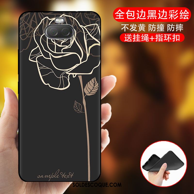 Coque Sony Xperia 10 Noir Créatif Personnalité Fluide Doux Étui France