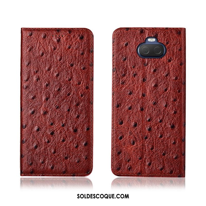 Coque Sony Xperia 10 Nouveau Cuir Véritable Silicone Étui Modèle Fleurie Soldes