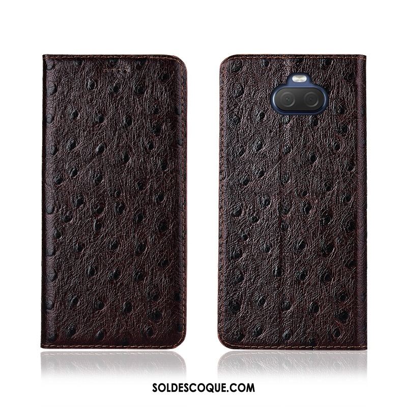 Coque Sony Xperia 10 Nouveau Cuir Véritable Silicone Étui Modèle Fleurie Soldes