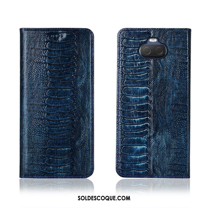 Coque Sony Xperia 10 Plus Délavé En Daim Protection Nouveau Cuir Véritable Fluide Doux Soldes