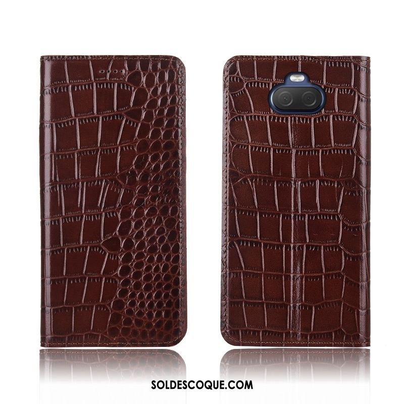 Coque Sony Xperia 10 Plus Nouveau Crocodile Cuir Véritable Étui Incassable Pas Cher