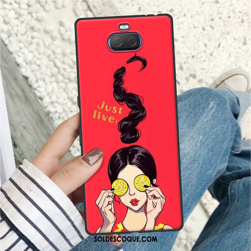 Coque Sony Xperia 10 Plus Ultra Rouge Fluide Doux Marque De Tendance Net Rouge Pas Cher