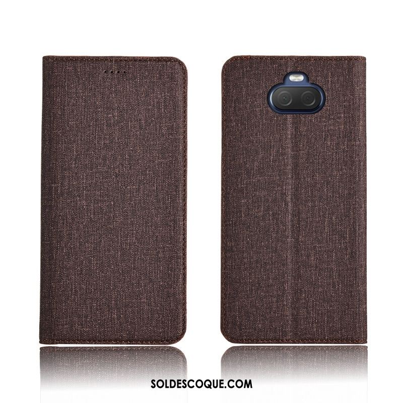 Coque Sony Xperia 10 Plus Étui En Cuir Incassable Délavé En Daim Lin Fluide Doux En Ligne