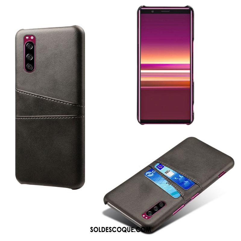 Coque Sony Xperia 5 Carte Business Qualité Incassable Cuir Soldes