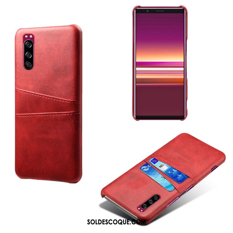 Coque Sony Xperia 5 Carte Business Qualité Incassable Cuir Soldes