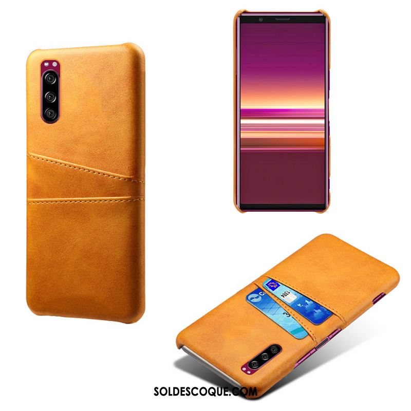 Coque Sony Xperia 5 Carte Business Qualité Incassable Cuir Soldes