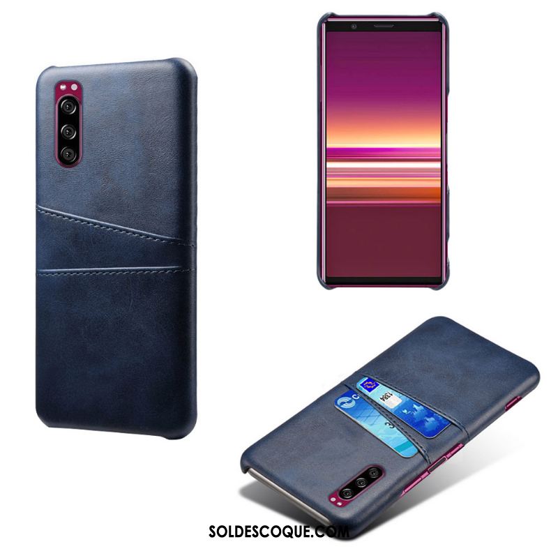 Coque Sony Xperia 5 Carte Business Qualité Incassable Cuir Soldes