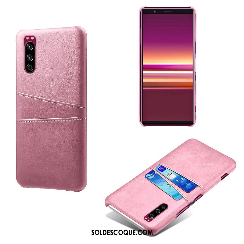 Coque Sony Xperia 5 Carte Business Qualité Incassable Cuir Soldes