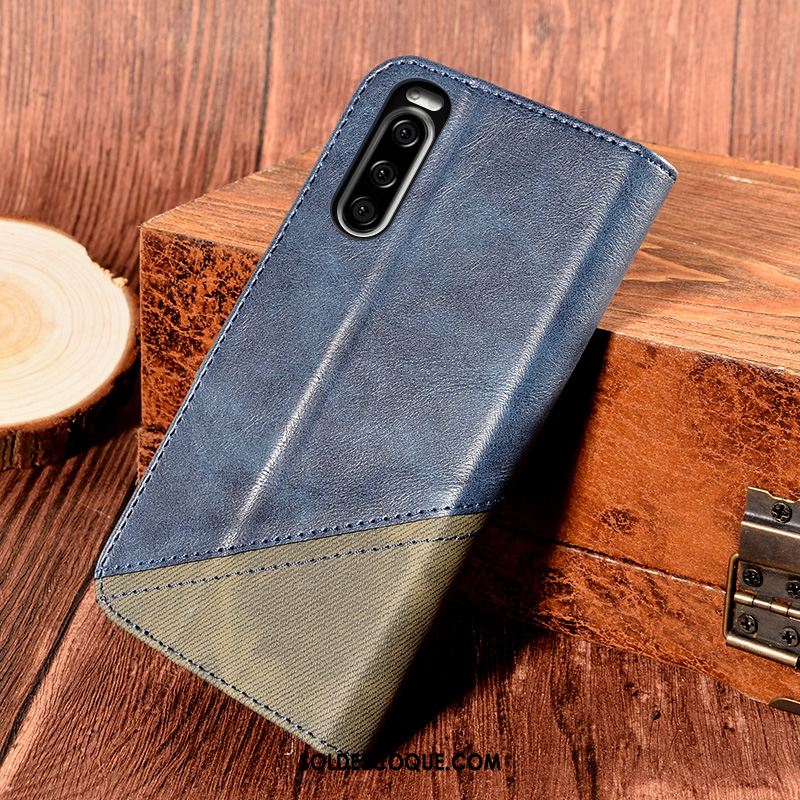 Coque Sony Xperia 5 Carte Noir Étui En Cuir Protection Fluide Doux En Vente