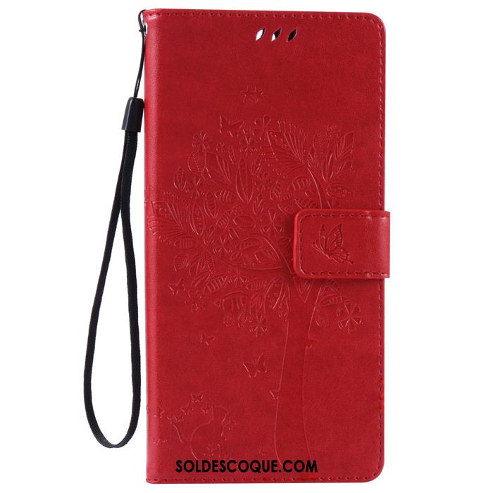 Coque Sony Xperia 5 Fluide Doux Étui Rouge Étui En Cuir Protection Pas Cher