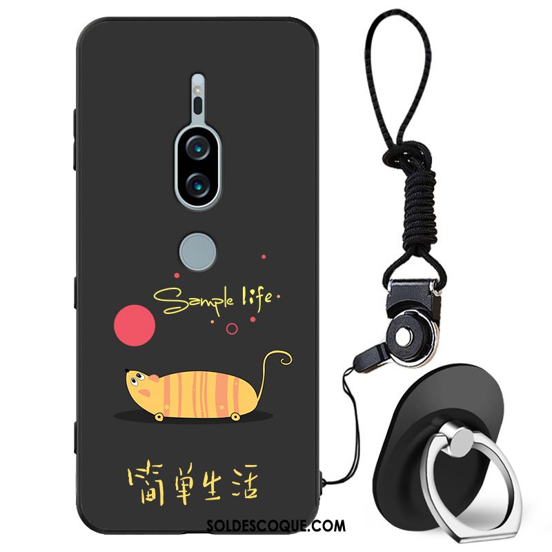 Coque Sony Xperia 5 Frais Téléphone Portable Noir Protection Fluide Doux Housse Soldes