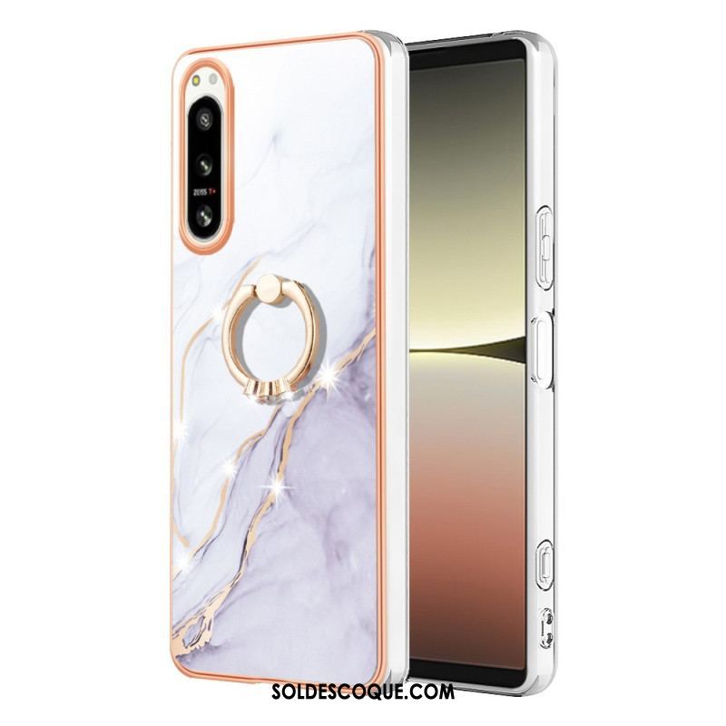 Coque Sony Xperia 5 IV Marbre avec Anneau-Support