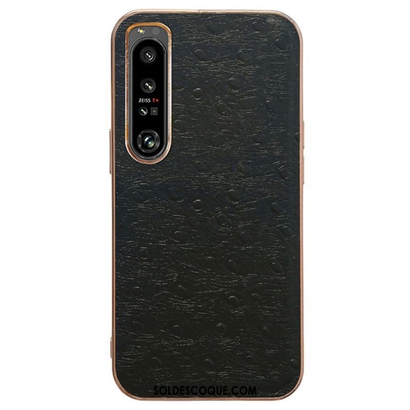 Coque Sony Xperia 5 IV Véritable Cuir Style Autruche