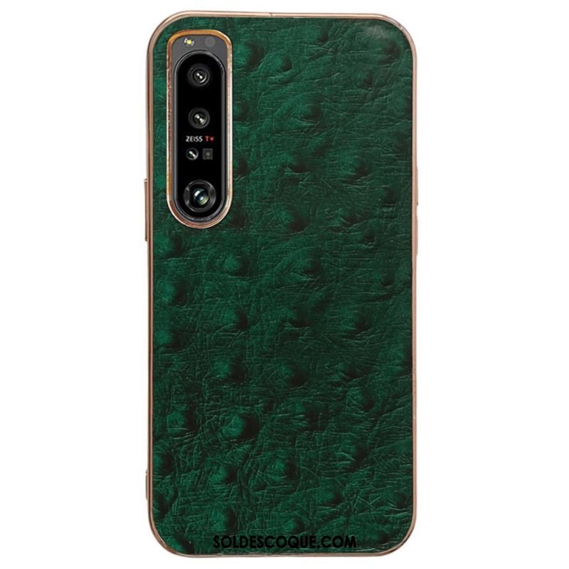 Coque Sony Xperia 5 IV Véritable Cuir Style Autruche