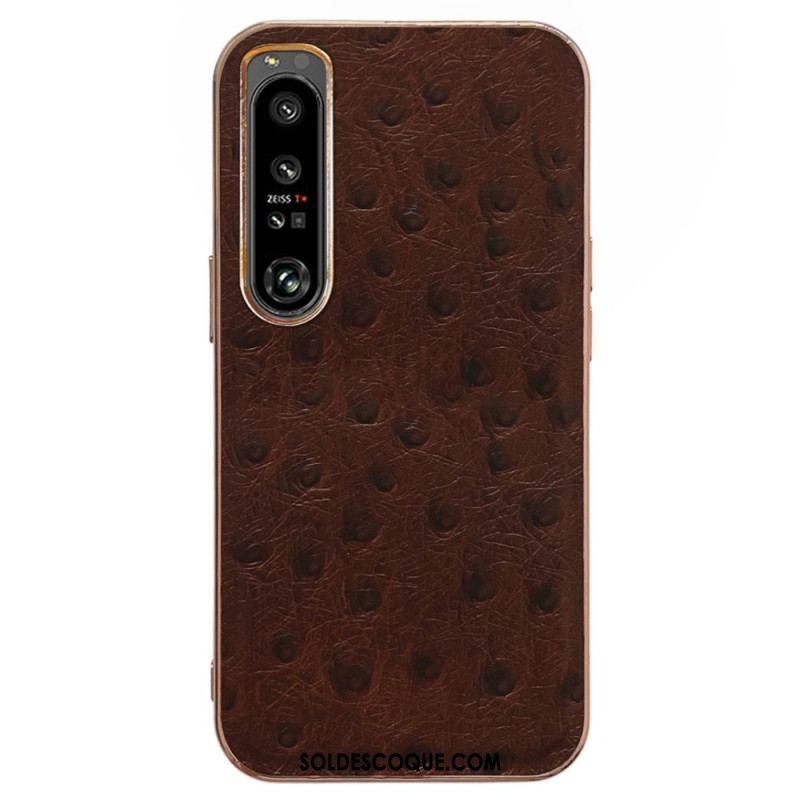 Coque Sony Xperia 5 IV Véritable Cuir Style Autruche