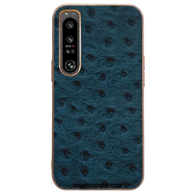 Coque Sony Xperia 5 IV Véritable Cuir Style Autruche