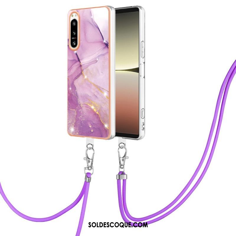 Coque Sony Xperia 5 IV à Cordon Marbre