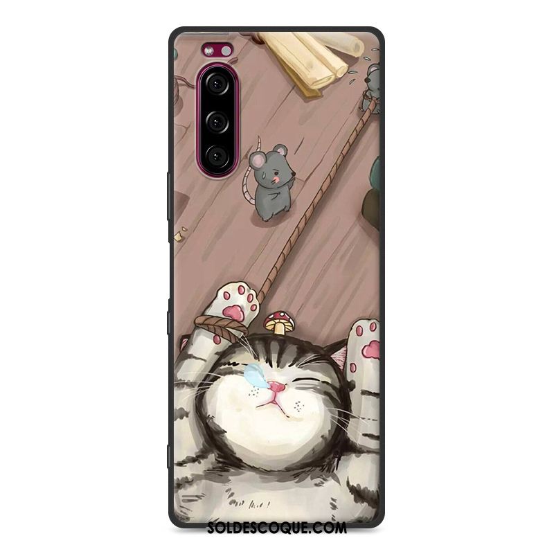 Coque Sony Xperia 5 Incassable Gris Dessin Animé Tout Compris Fluide Doux En Ligne