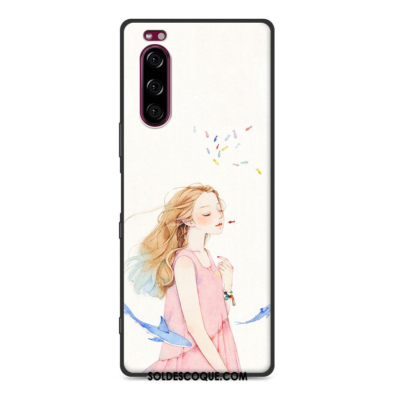 Coque Sony Xperia 5 Jaune Étui Téléphone Portable Fluide Doux Silicone En Vente