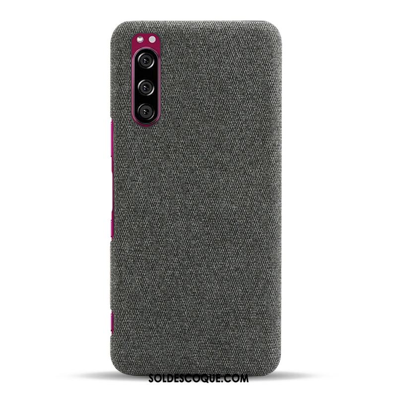 Coque Sony Xperia 5 Protection Rouge Étui Tissu Légères En Ligne