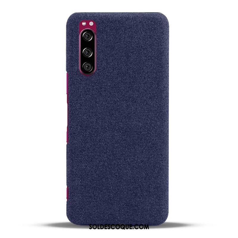 Coque Sony Xperia 5 Protection Rouge Étui Tissu Légères En Ligne