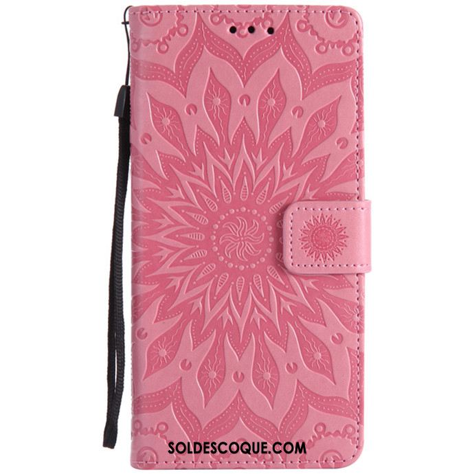 Coque Sony Xperia 5 Rose Incassable Étui En Cuir Protection Téléphone Portable En Vente