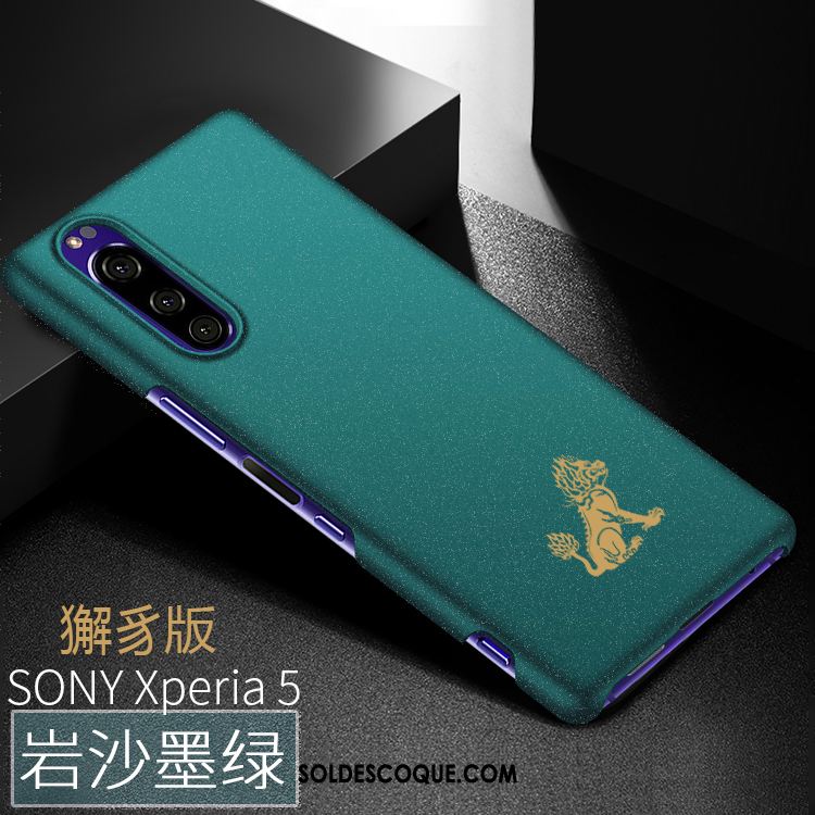 Coque Sony Xperia 5 Téléphone Portable Légère Difficile Vert Protection Housse Soldes