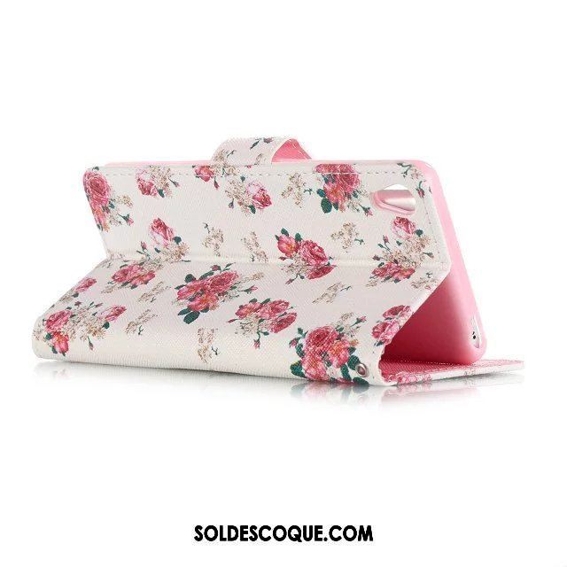 Coque Sony Xperia E5 Rose Étui En Cuir Téléphone Portable Protection Soldes