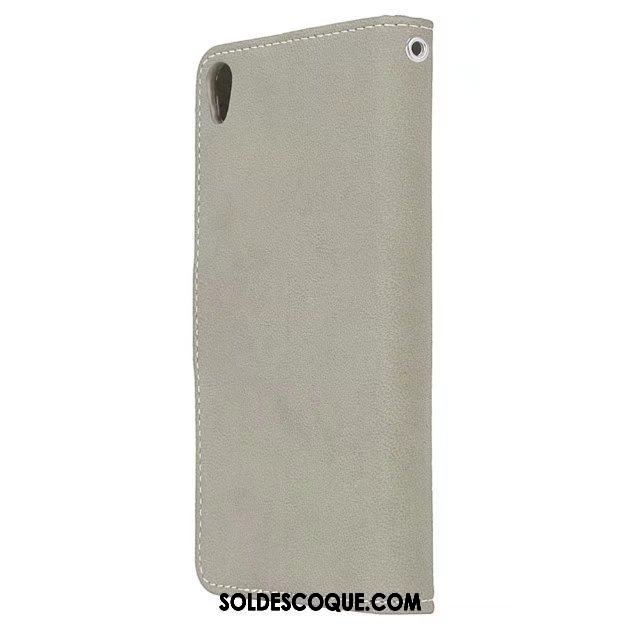 Coque Sony Xperia E5 Simple Business Carte Portefeuille Délavé En Daim En Vente