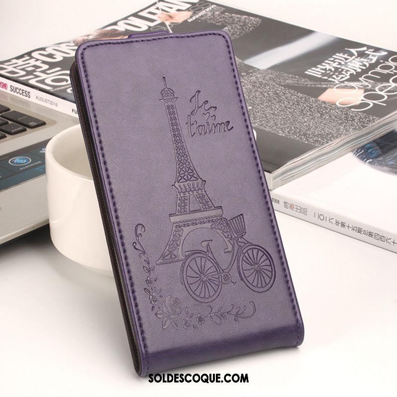 Coque Sony Xperia E5 Étui En Cuir Modèle Fleurie Bleu Protection Vent En Vente