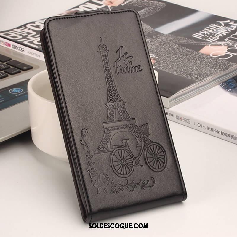 Coque Sony Xperia E5 Étui En Cuir Modèle Fleurie Bleu Protection Vent En Vente