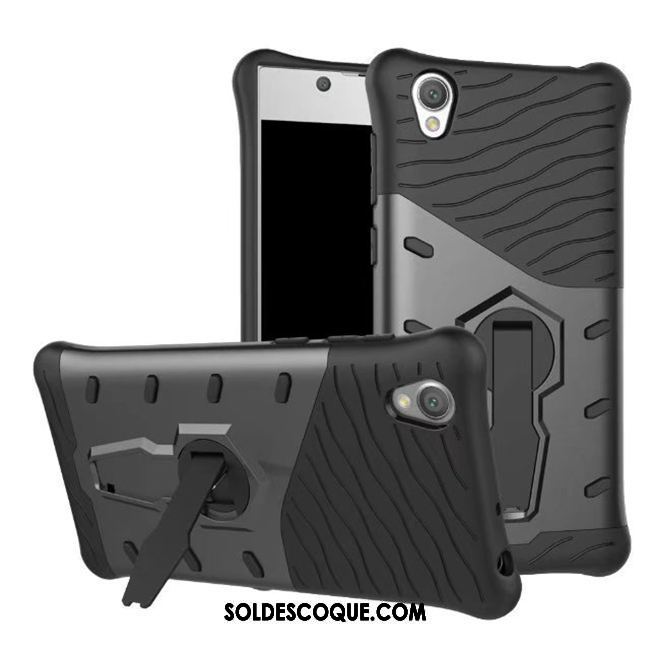 Coque Sony Xperia L1 Incassable Étui Noir Protection Support Pas Cher