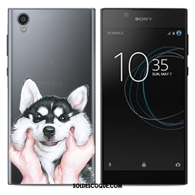 Coque Sony Xperia L1 Noir Fluide Doux Peinture Téléphone Portable Pu En Vente