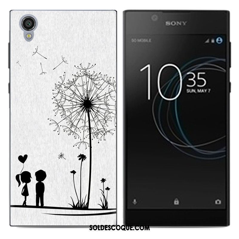 Coque Sony Xperia L1 Noir Fluide Doux Peinture Téléphone Portable Pu En Vente