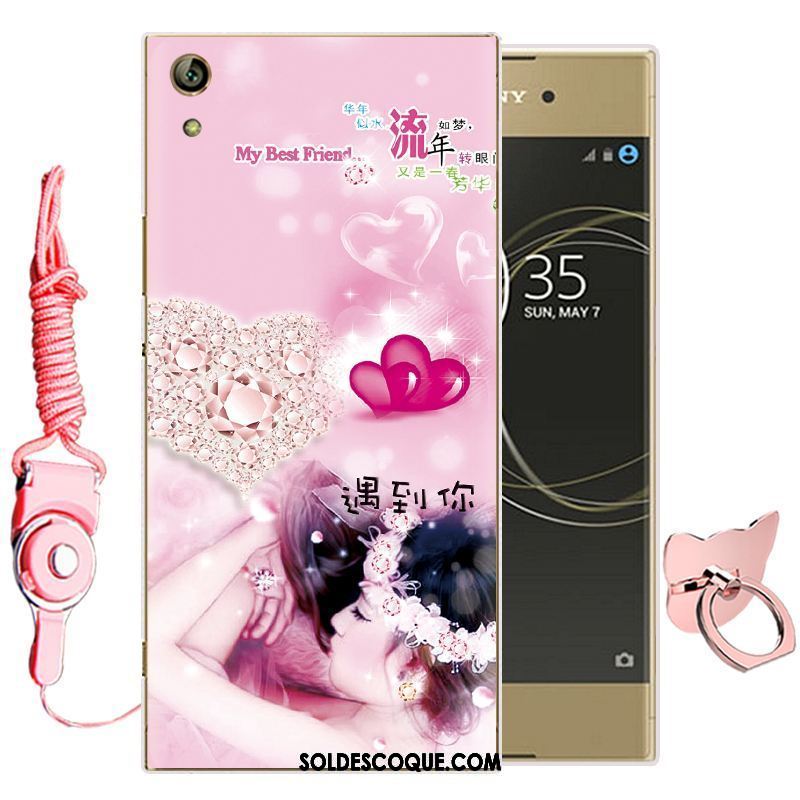 Coque Sony Xperia L1 Silicone Dessin Animé Fluide Doux Rose Téléphone Portable En Vente