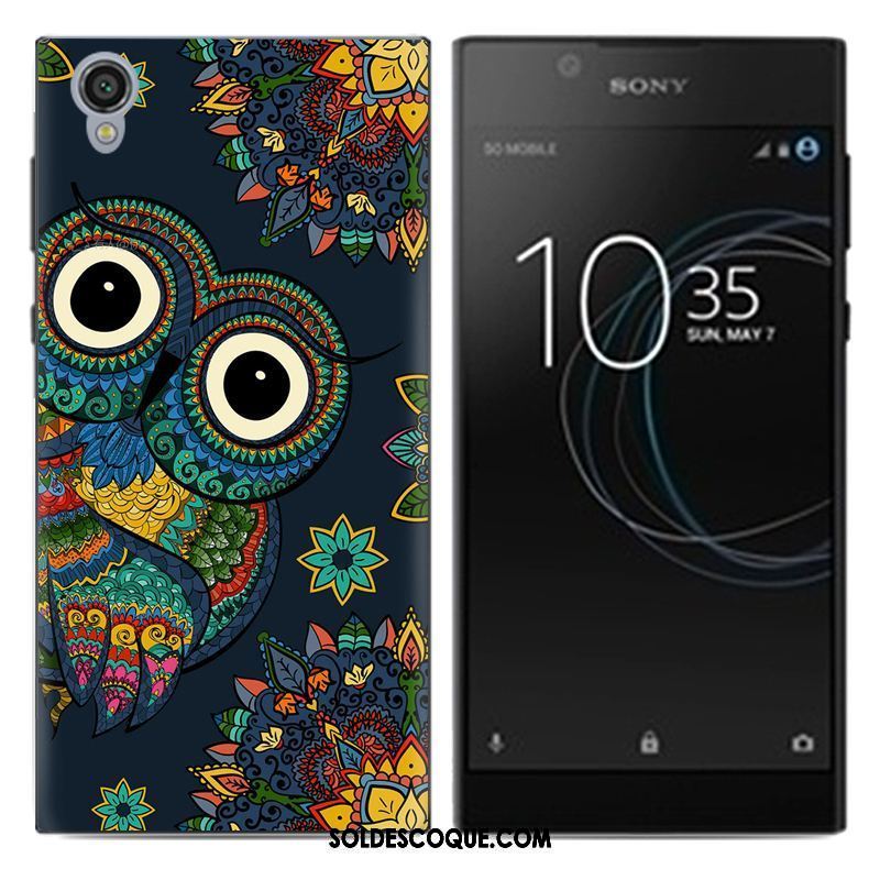 Coque Sony Xperia L1 Tendance Noir Créatif Dessin Animé Téléphone Portable Pas Cher