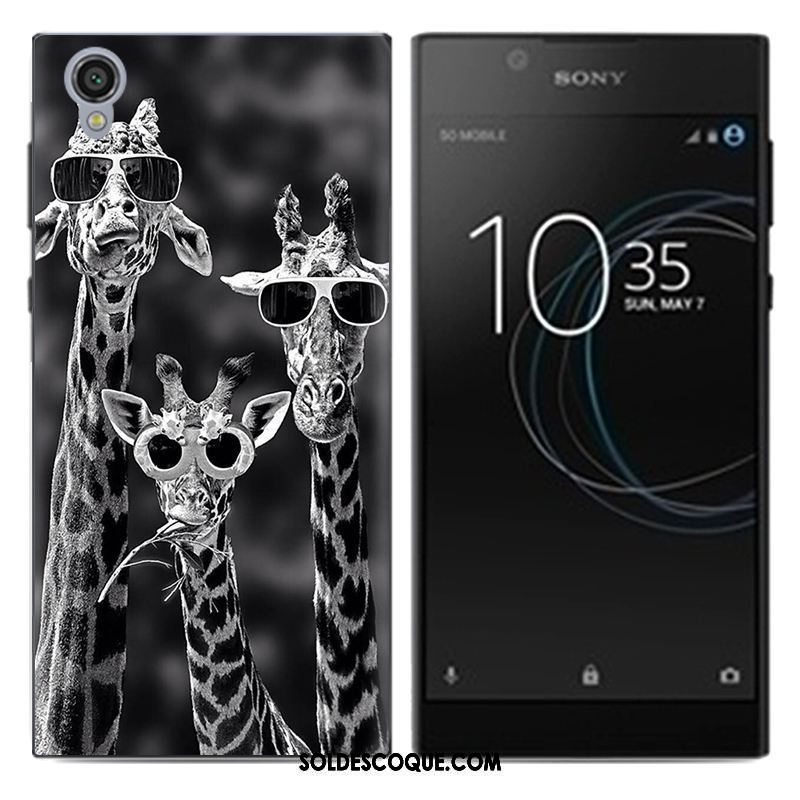 Coque Sony Xperia L1 Tendance Noir Créatif Dessin Animé Téléphone Portable Pas Cher