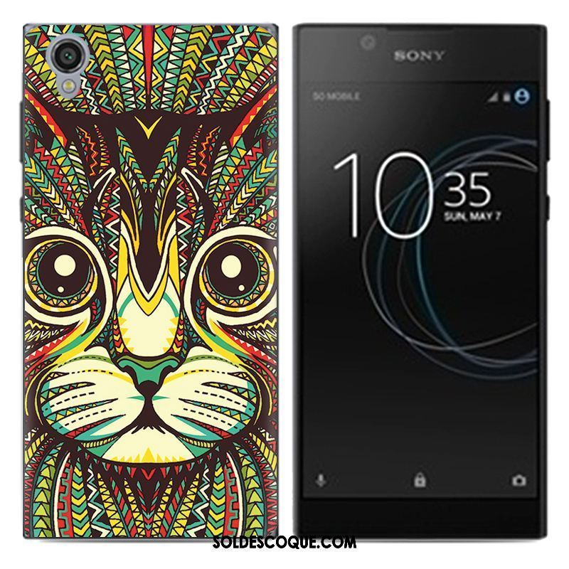 Coque Sony Xperia L1 Tendance Noir Créatif Dessin Animé Téléphone Portable Pas Cher