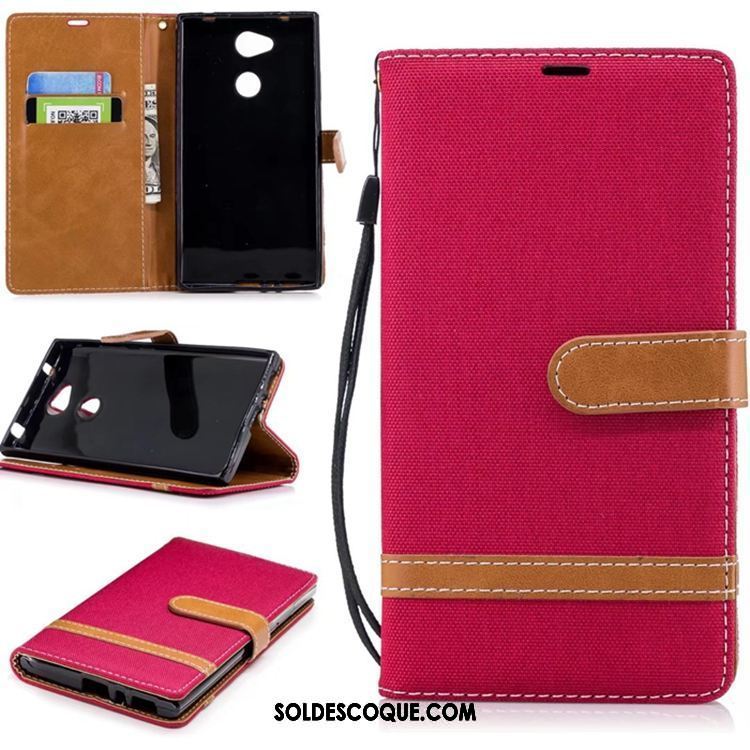 Coque Sony Xperia L2 Incassable En Denim Pure Étui En Cuir Support France