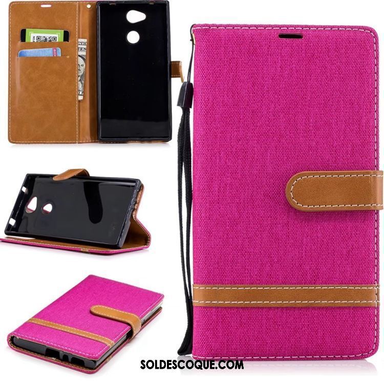 Coque Sony Xperia L2 Incassable En Denim Pure Étui En Cuir Support France