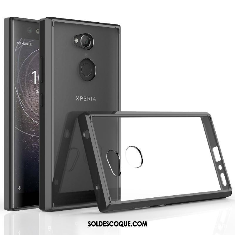 Coque Sony Xperia L2 Incassable Téléphone Portable Transparent Border Vert Housse Soldes
