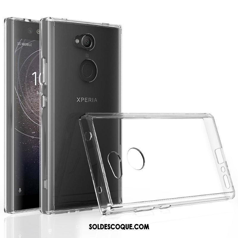 Coque Sony Xperia L2 Incassable Téléphone Portable Transparent Border Vert Housse Soldes