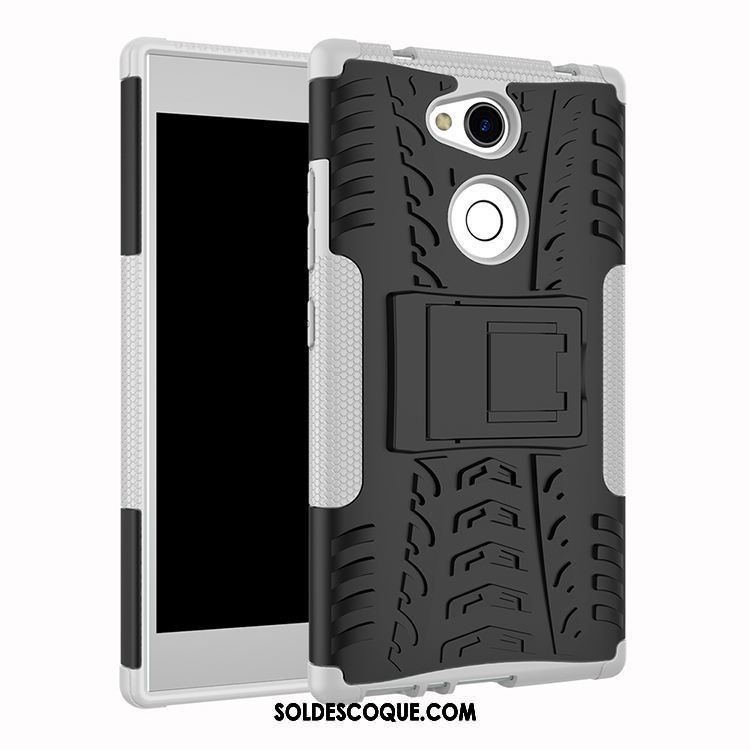 Coque Sony Xperia L2 Protection Membrane Tempérer Support Noir Pas Cher