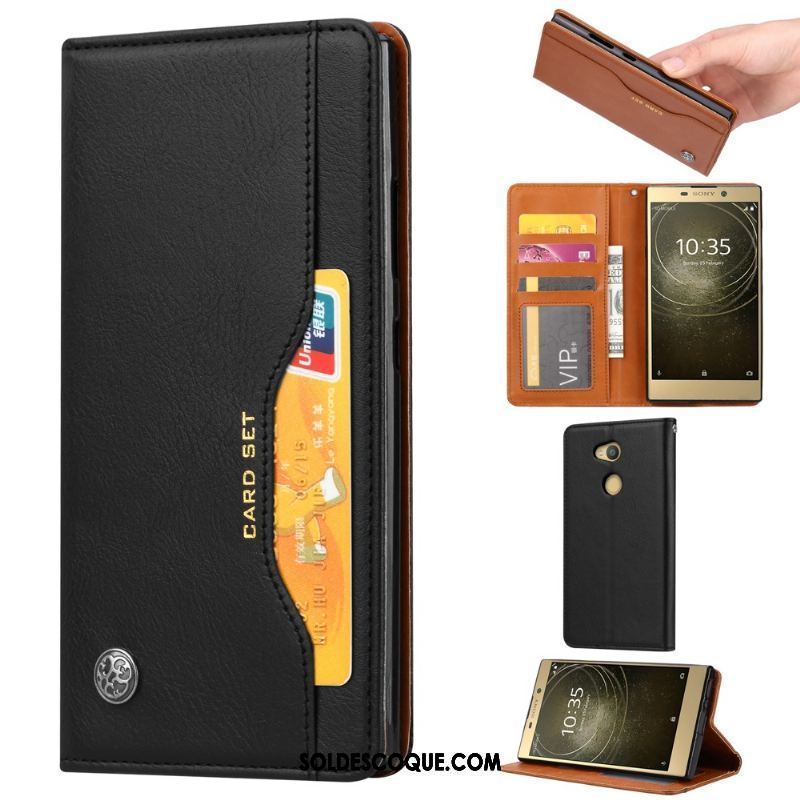 Coque Sony Xperia L2 Protection Étui Business Modèle Fleurie Étui En Cuir En Vente