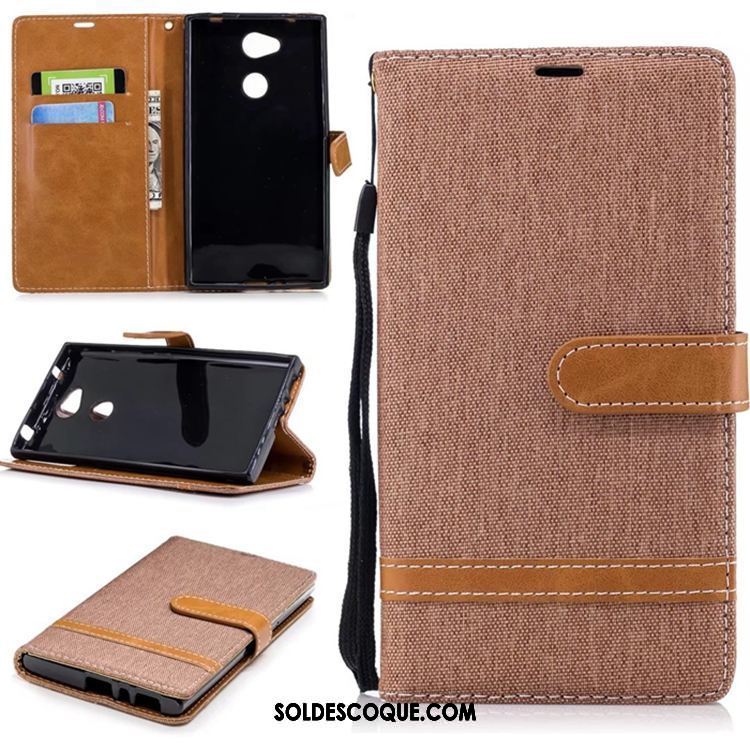 Coque Sony Xperia L2 Pure En Denim Étui En Cuir Téléphone Portable Support Pas Cher