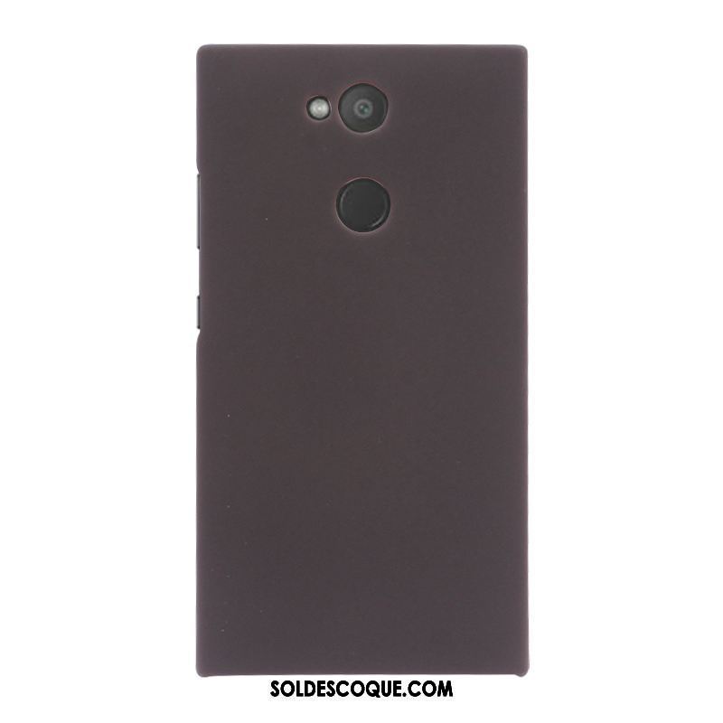 Coque Sony Xperia L2 Téléphone Portable Étui Violet Simple Délavé En Daim Pas Cher