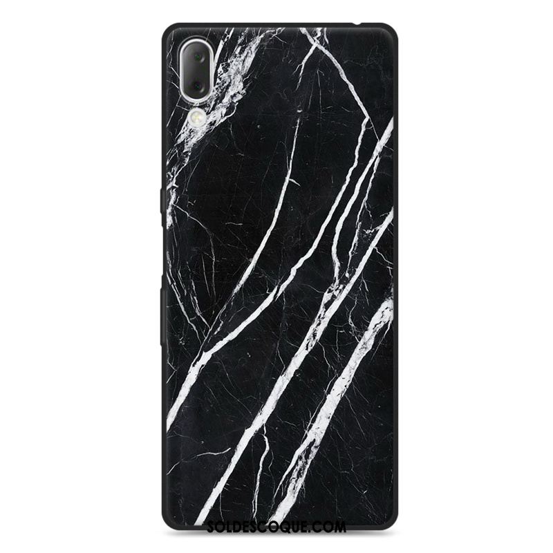 Coque Sony Xperia L3 Grand Modèle Fleurie Gris Fluide Doux Peinture En Vente